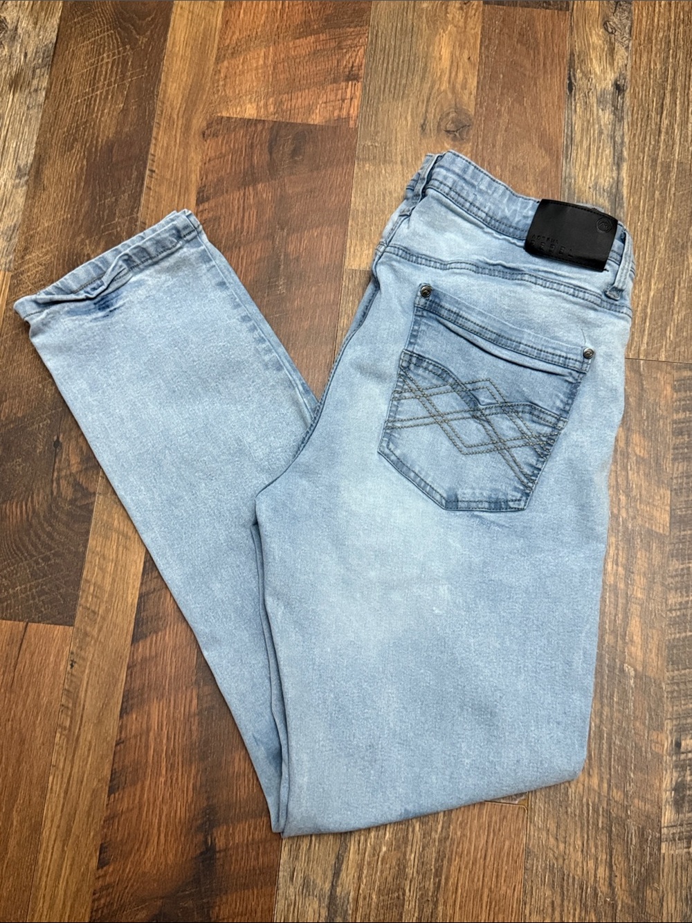 Artful Rebel Men’s Jeans 36x32 Light Acid Wash Stretch Denim Straight Leg